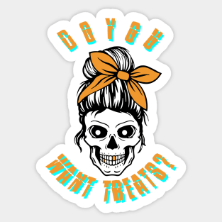 October Skull Mom Sticker